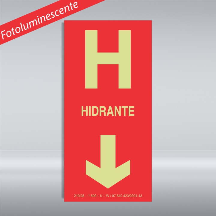 PLACA HIDRANTE- PVC  - FOTOLUMINESCENTE